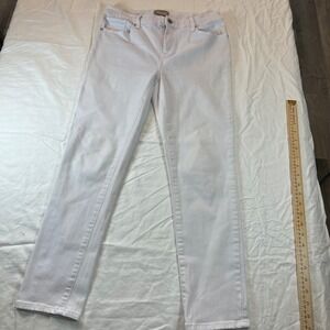 Chicos Ankle Pants White Size 0 Stretch Jeans Casual Slim Fit Womens